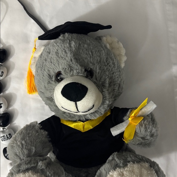 Graduation Teddy Bear with Bead Necklace - Picture 3 of 3